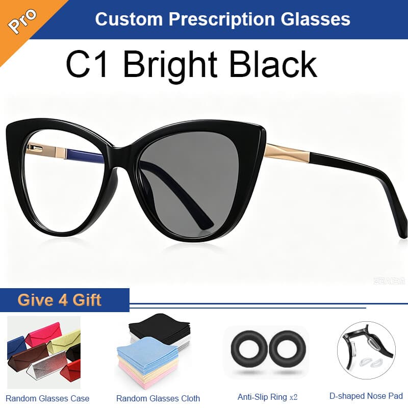 Haven Garden cat eye glasses in Bright Black