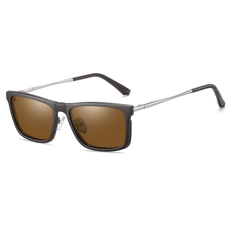 Vale Wood rectangle glasses in Bronze
