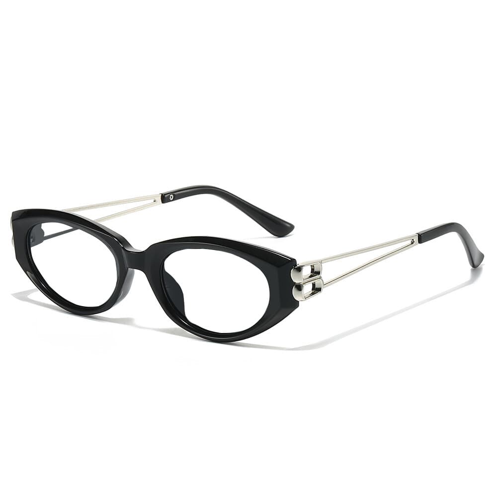 Jasper Sun oval glasses in Black Silver
