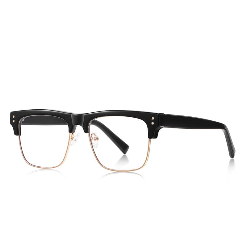 Pearl Glen semi-rimless glasses in Black Gold