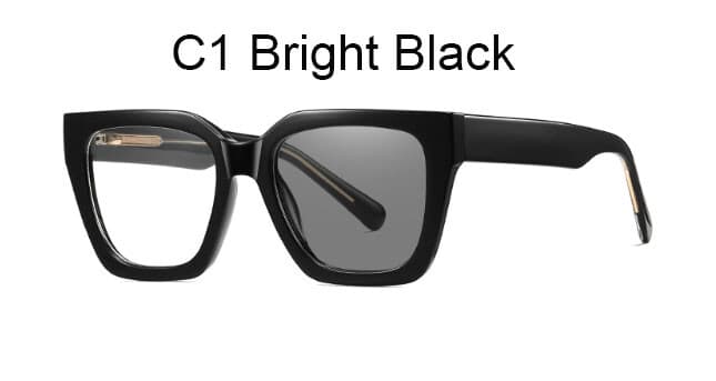 Arden Wood rectangle glasses in Bright Black