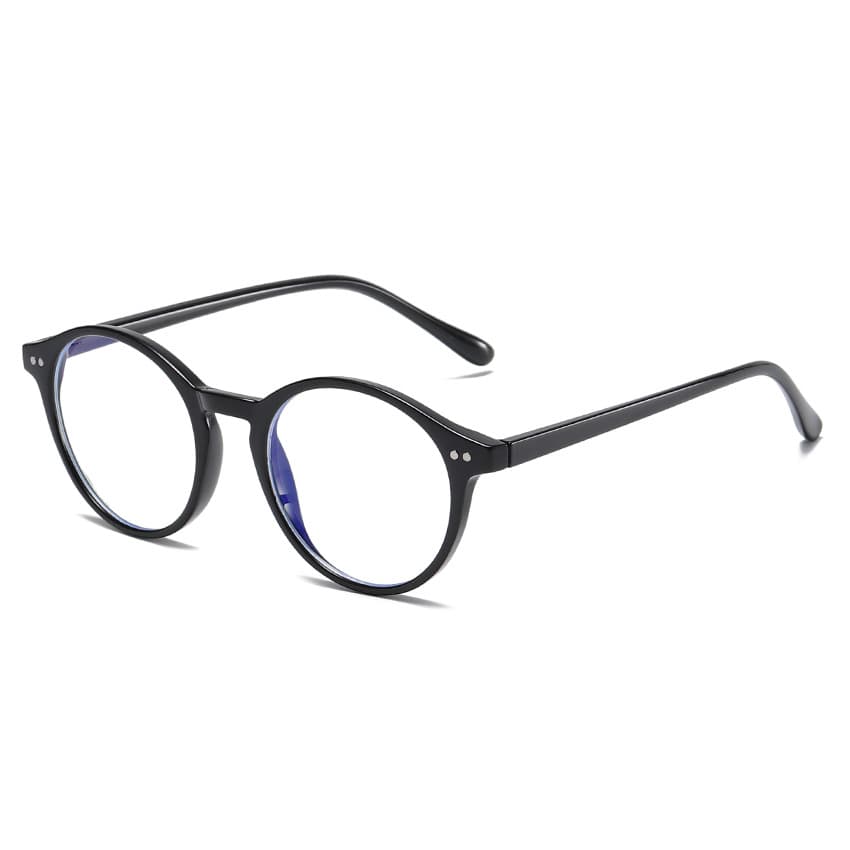 Willow Summer round glasses in Bright Black