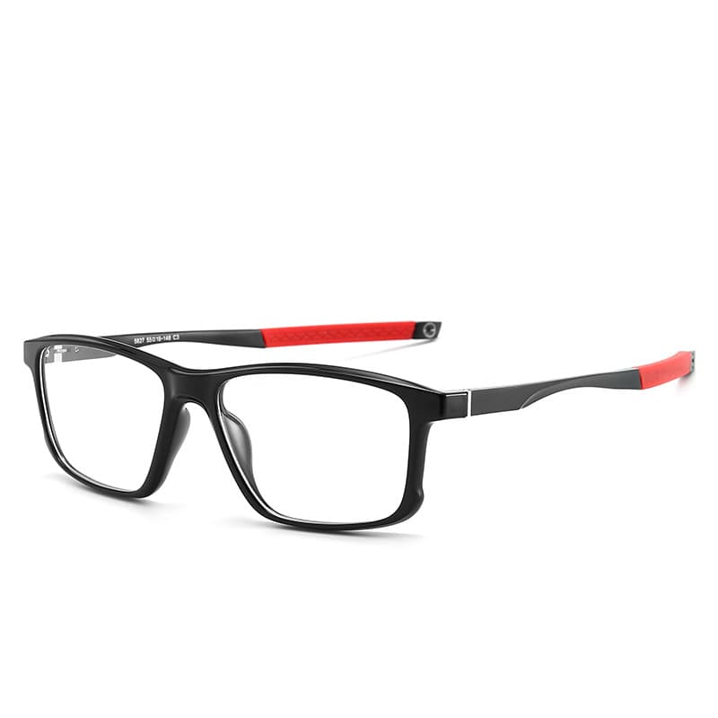 Lightweight Rectangular Glasses aaa in Red
