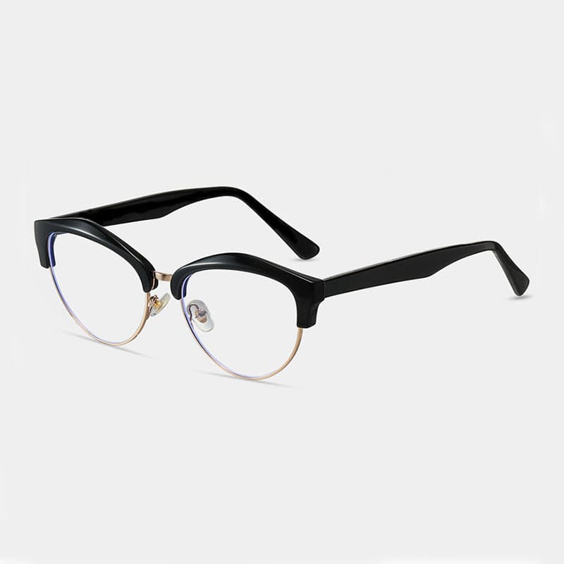 Nola Autumn semi-rimless glasses in Black Clear